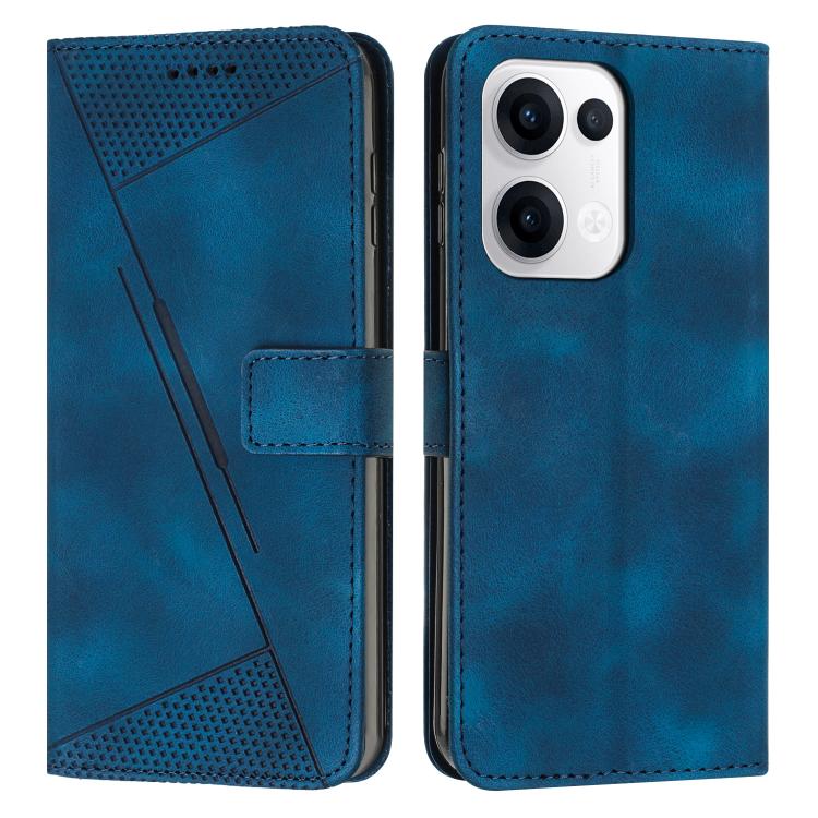 

For OPPO Reno13 5G Global Dream Triangle Leather Phone Case with Lanyard(Blue)