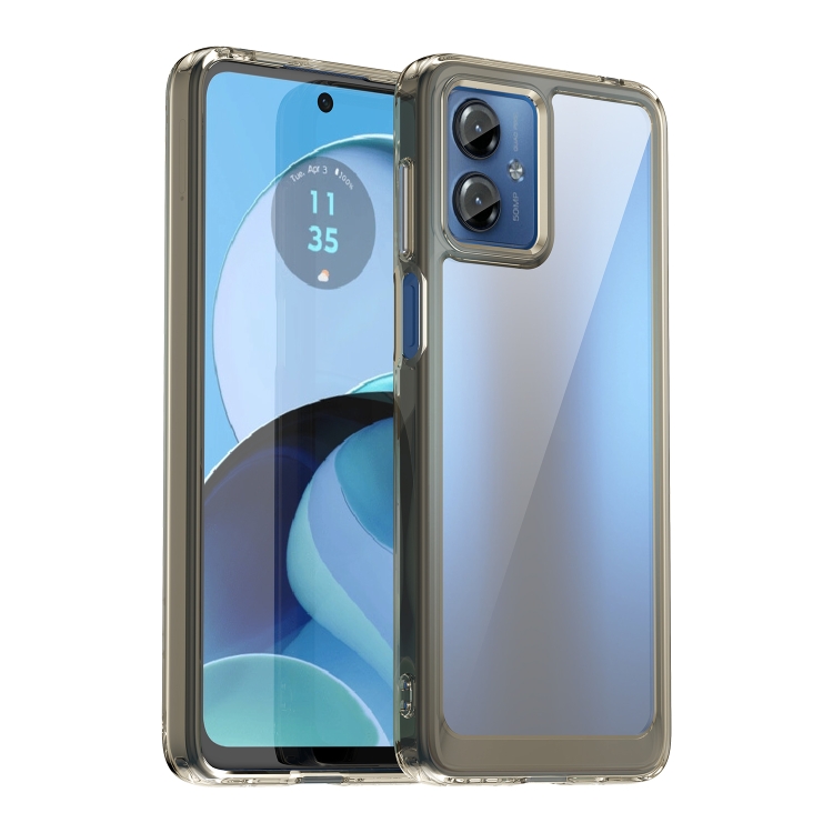 

For Motorola Moto G14 Colorful Series Acrylic + TPU Phone Case(Transparent Grey)