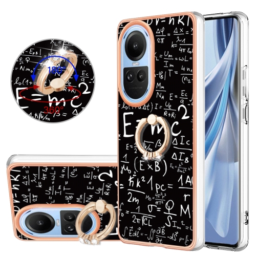 

For OPPO Reno10 5G Global Electroplating Dual-side IMD Phone Case with Ring Holder(Equation)