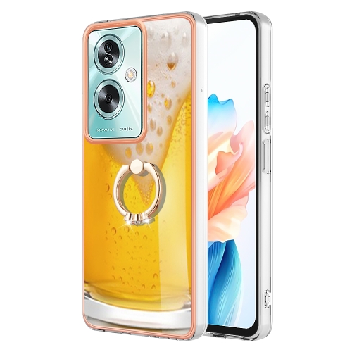 

For OPPO A79 5G Global Electroplating Dual-side IMD Phone Case with Ring Holder(Draft Beer)