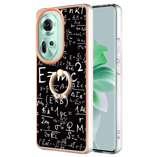

For OPPO Reno11 5G Global Electroplating Dual-side IMD Phone Case with Ring Holder(Equation)