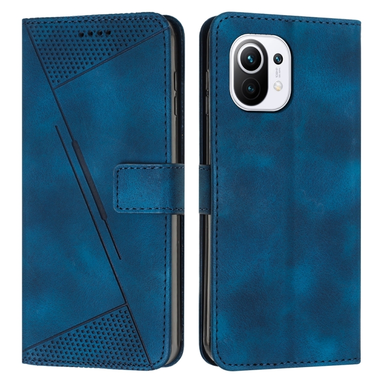 

For Xiaomi Mi 11 Lite Dream Triangle Leather Phone Case with Lanyard(Blue)