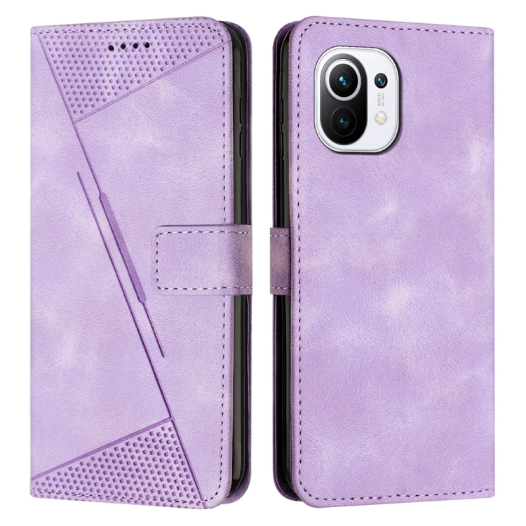 

For Xiaomi Mi 11 Lite Dream Triangle Leather Phone Case with Lanyard(Purple)