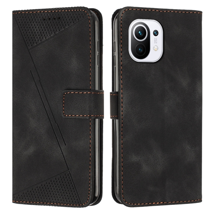 

For Xiaomi Mi 11 Lite Dream Triangle Leather Phone Case with Lanyard(Black)