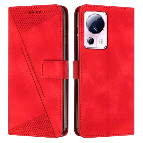 

For Xiaomi 13 Lite Dream Triangle Leather Phone Case with Lanyard(Red)