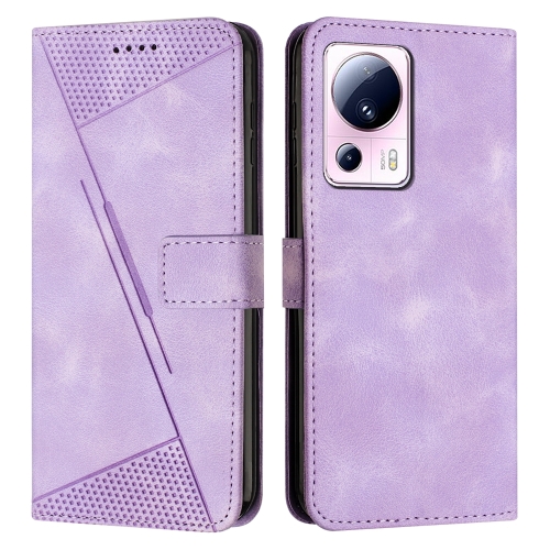 

For Xiaomi 13 Lite Dream Triangle Leather Phone Case with Lanyard(Purple)