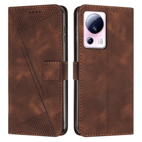 

For Xiaomi 13 Lite Dream Triangle Leather Phone Case with Lanyard(Brown)