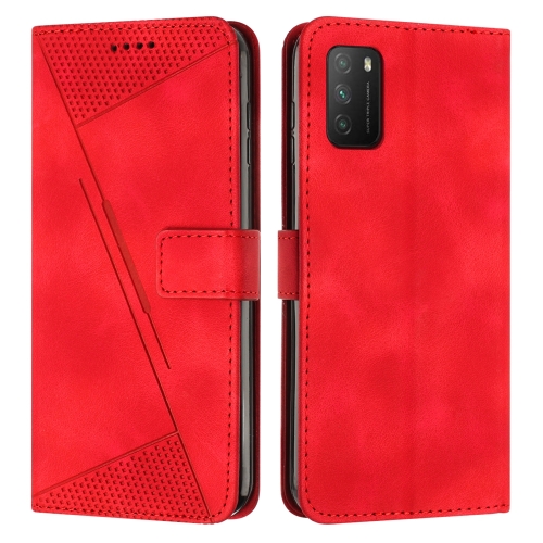 

For Xiaomi Poco M3 / Redmi 9T Dream Triangle Leather Phone Case with Lanyard(Red)