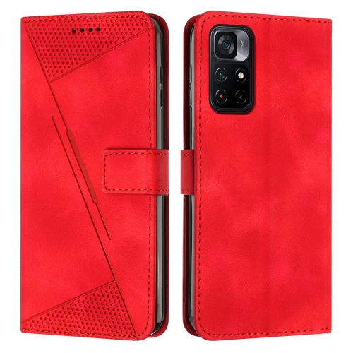 

For Xiaomi Poco M4 Pro 5G Dream Triangle Leather Phone Case with Lanyard(Red)