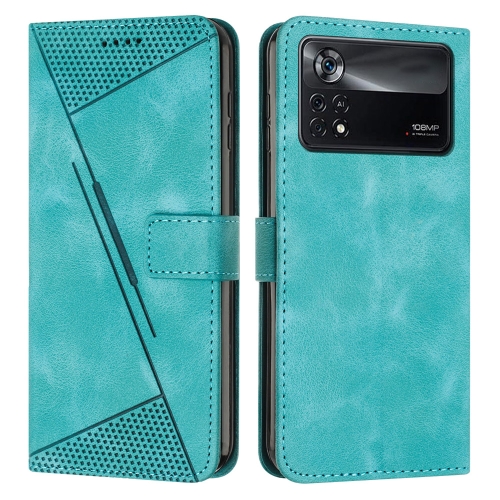 

For Xiaomi Poco X4 Pro 5G Dream Triangle Leather Phone Case with Lanyard(Green)