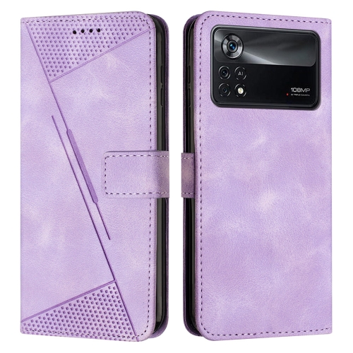 

For Xiaomi Poco X4 Pro 5G Dream Triangle Leather Phone Case with Lanyard(Purple)