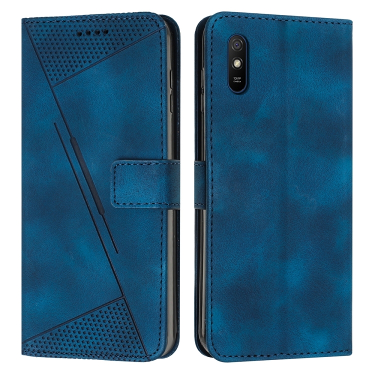 

For Xiaomi Redmi 9A Dream Triangle Leather Phone Case with Lanyard(Blue)