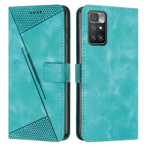 

For Xiaomi Redmi 10 / 10 Prime Dream Triangle Leather Phone Case with Lanyard(Green)