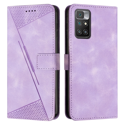 

For Xiaomi Redmi 10 / 10 Prime Dream Triangle Leather Phone Case with Lanyard(Purple)