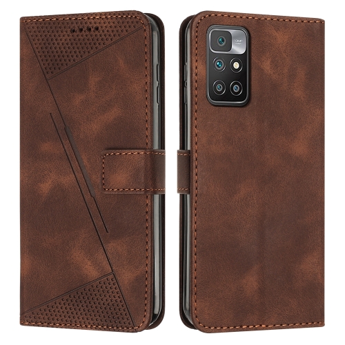 

For Xiaomi Redmi 10 / 10 Prime Dream Triangle Leather Phone Case with Lanyard(Brown)