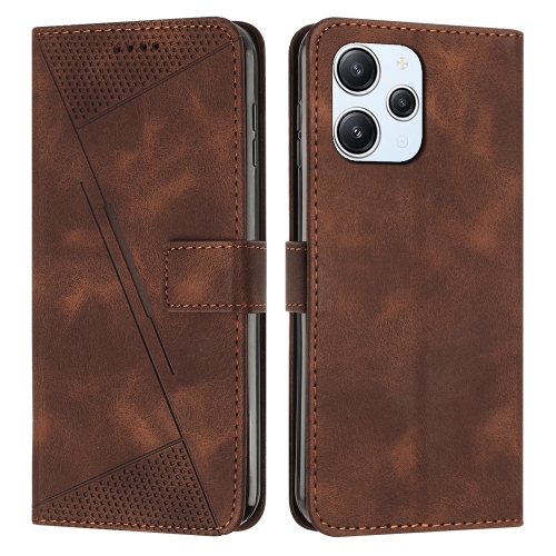 

For Xiaomi Redmi 12 4G Dream Triangle Leather Phone Case with Lanyard(Brown)