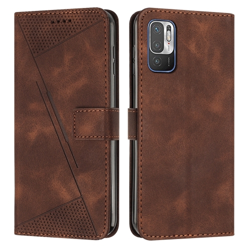 

For Xiaomi Redmi Note 10 5G / Note 10T 5G Dream Triangle Leather Phone Case with Lanyard(Brown)