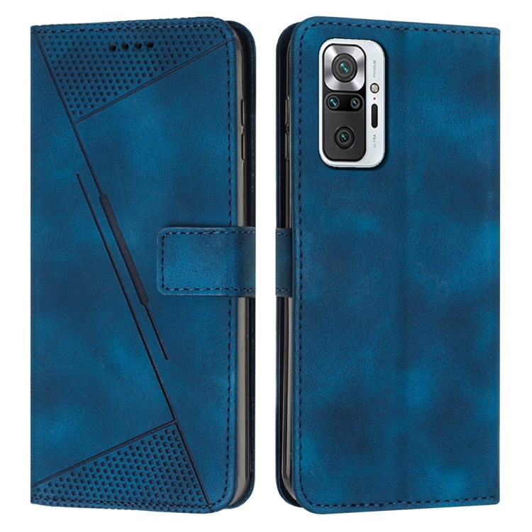 

For Xiaomi Redmi Note 10 Pro / Note 10 Pro Max Dream Triangle Leather Phone Case with Lanyard(Blue)