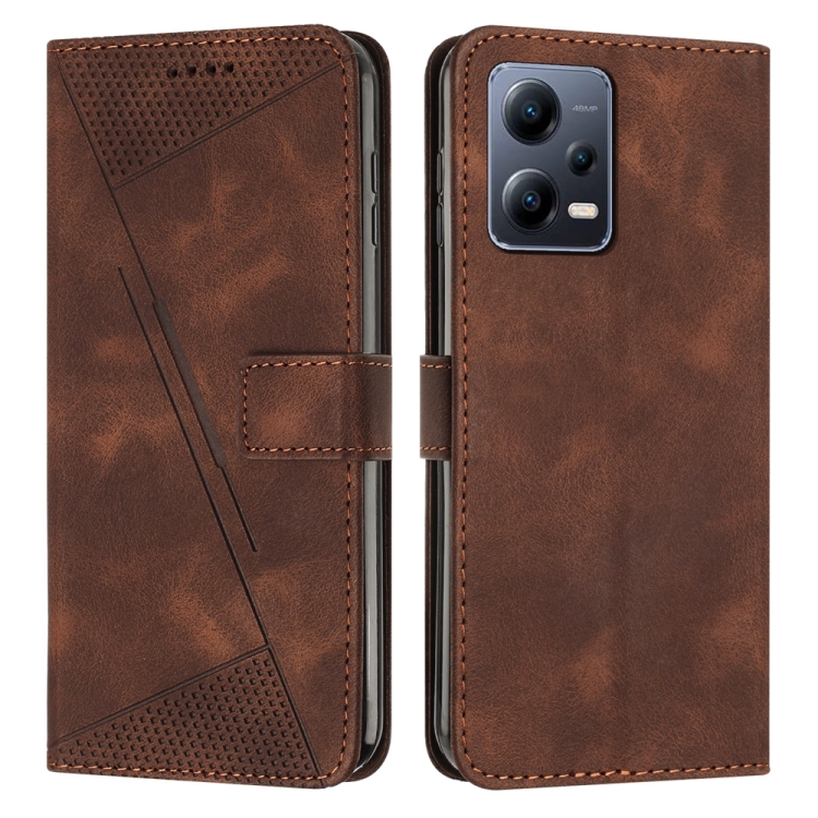 

For Xiaomi Redmi Note 12 Pro+ Global Dream Triangle Leather Phone Case with Lanyard(Brown)