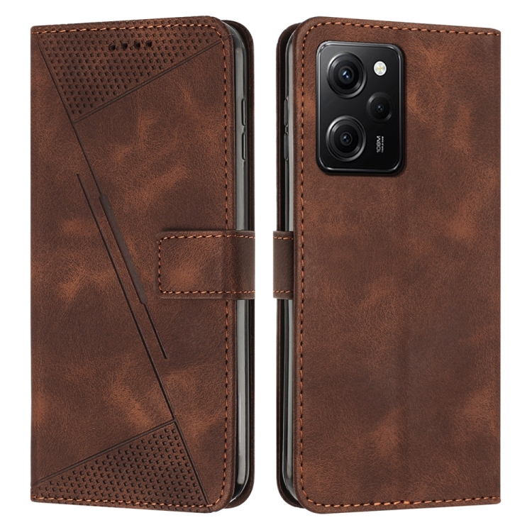 

For Xiaomi Redmi Note 12 Pro Speed Dream Triangle Leather Phone Case with Lanyard(Brown)