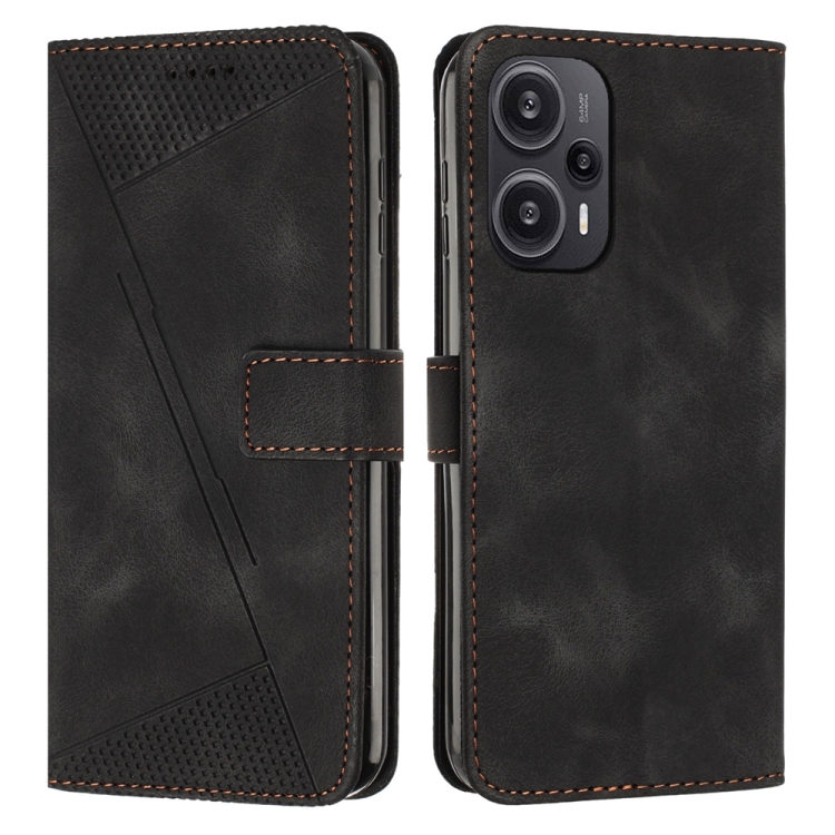 

For Xiaomi Redmi Note 12 Turbo Dream Triangle Leather Phone Case with Lanyard(Black)