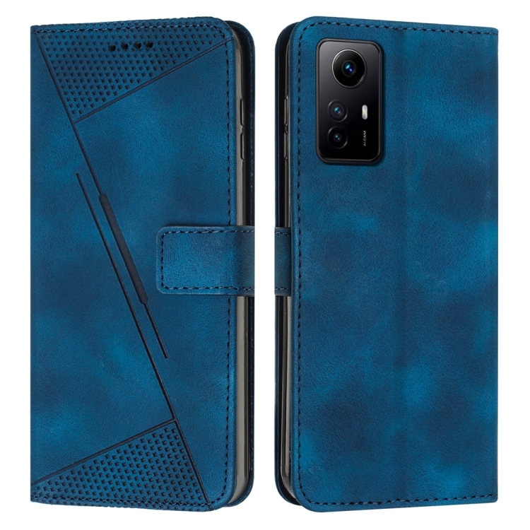 

For Xiaomi Redmi Note 12S Dream Triangle Leather Phone Case with Lanyard(Blue)