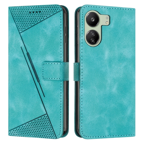 

For Xiaomi Redmi 13C Dream Triangle Leather Phone Case with Lanyard(Green)