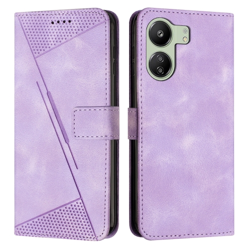 

For Xiaomi Redmi 13C Dream Triangle Leather Phone Case with Lanyard(Purple)