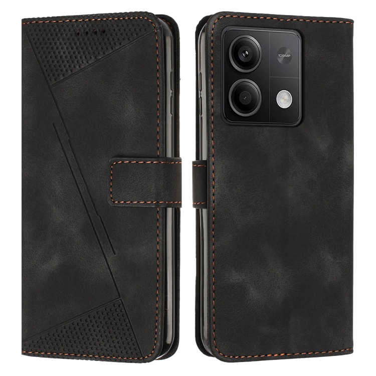

For Xiaomi Redmi Note 13 Dream Triangle Leather Phone Case with Lanyard(Black)