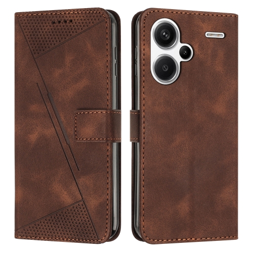 

For Xiaomi Redmi Note 13 Pro+ Dream Triangle Leather Phone Case with Lanyard(Brown)