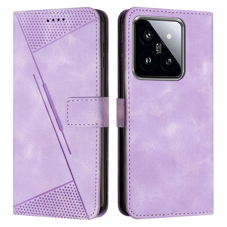 

For Xiaomi 14 Dream Triangle Leather Phone Case with Lanyard(Purple)