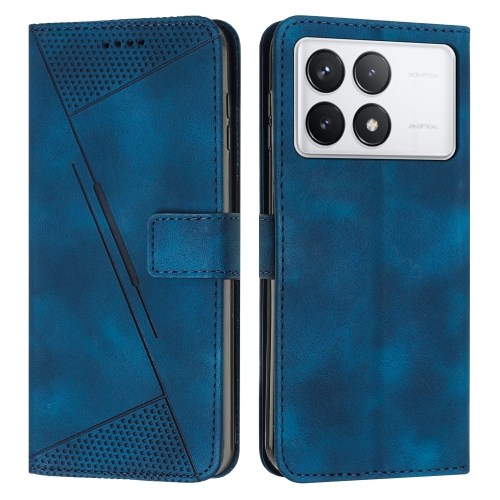 

For Xiaomi Redmi K70E Dream Triangle Leather Phone Case with Lanyard(Blue)