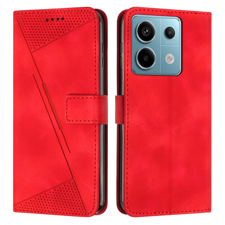 

For Xiaomi Redmi Note 13 Pro 4G Global Dream Triangle Leather Phone Case with Lanyard(Red)