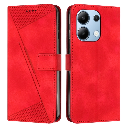 

For Xiaomi Redmi Note 13 4G Global Dream Triangle Leather Phone Case with Lanyard(Red)