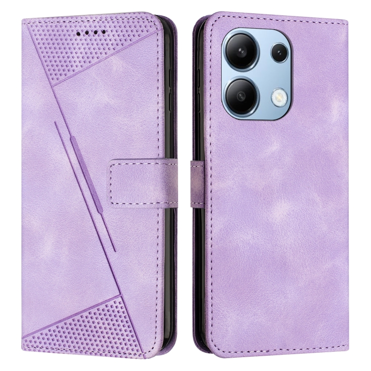 

For Xiaomi Redmi Note 13 4G Global Dream Triangle Leather Phone Case with Lanyard(Purple)