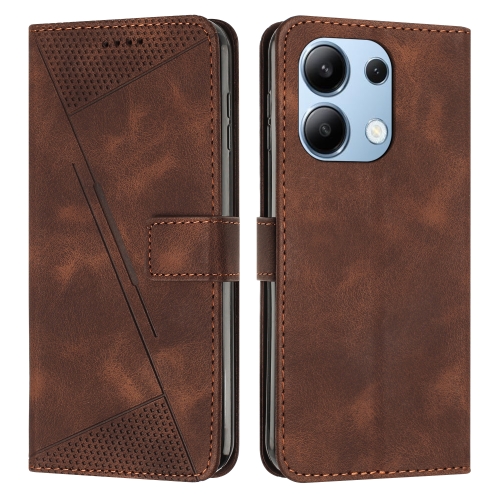 

For Xiaomi Redmi Note 13 4G Global Dream Triangle Leather Phone Case with Lanyard(Brown)
