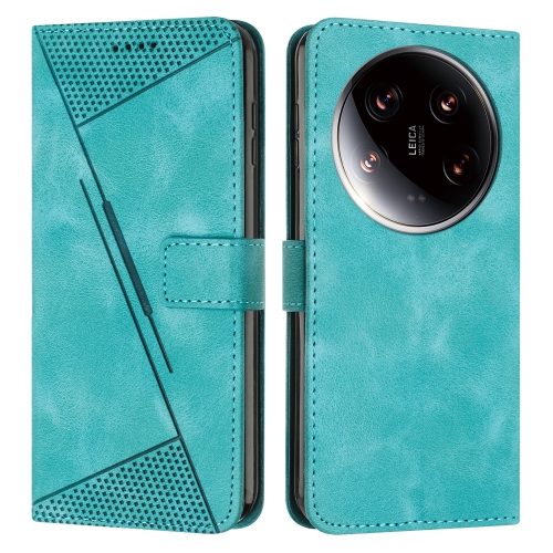 

For Xiaomi 14 Ultra Dream Triangle Leather Phone Case with Lanyard(Green)