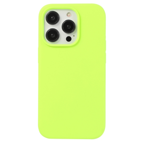 

For iPhone 15 Pro Liquid Silicone Phone Case(Brilliant Green)