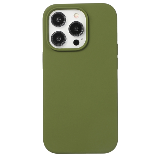

For iPhone 15 Pro Liquid Silicone Phone Case(Pine Green)