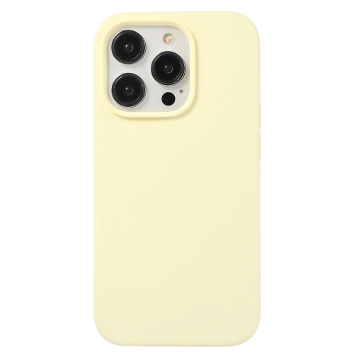 

For iPhone 14 Pro Max Liquid Silicone Phone Case(Milky Yellow)