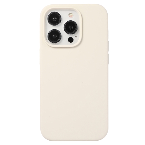 

For iPhone 14 Pro Liquid Silicone Phone Case(Antique White)
