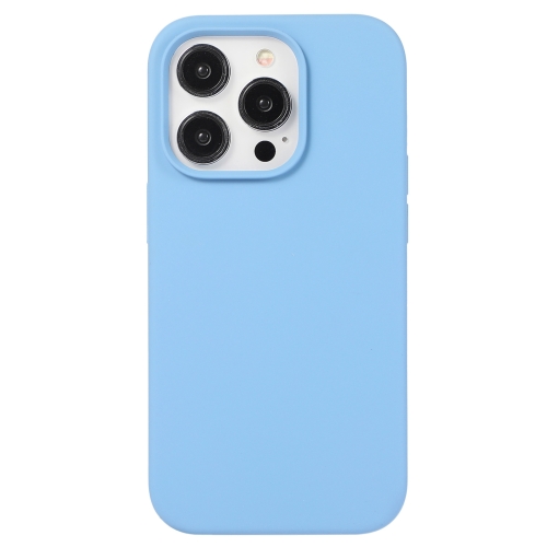 Funda de silicona líquida para iPhone 13 Pro (azul celeste)