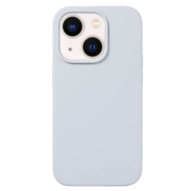 

For iPhone 13 mini Liquid Silicone Phone Case(Blue Grey)