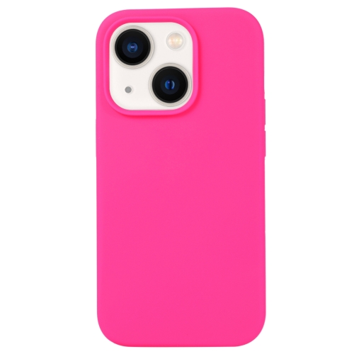 

For iPhone 13 mini Liquid Silicone Phone Case(Brilliant Pink)