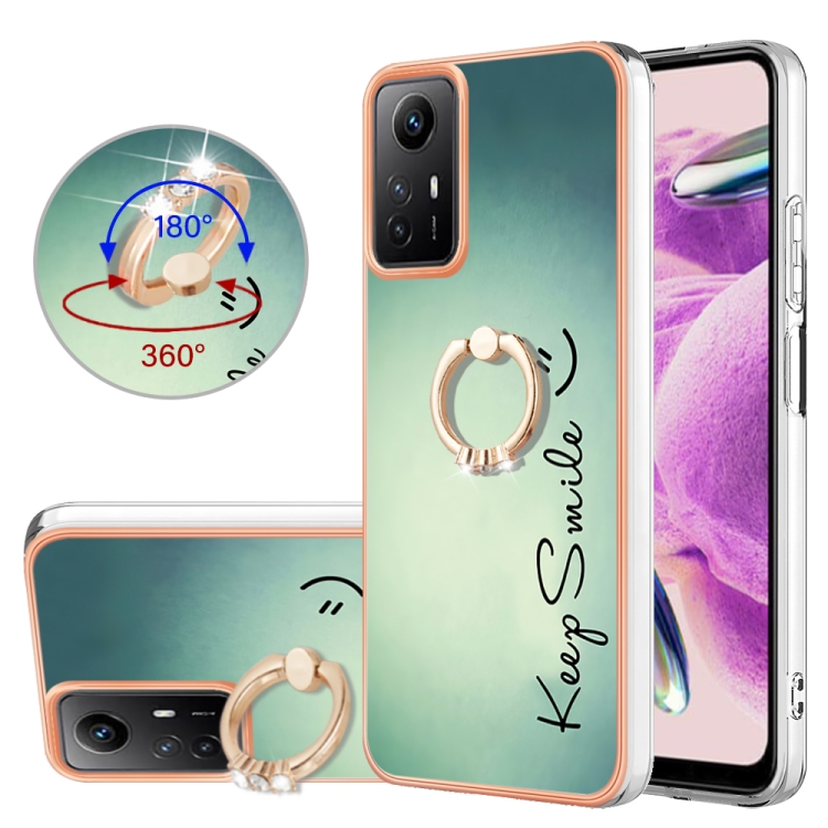 

For Xiaomi Redmi Note 12S 4G Electroplating Dual-side IMD Phone Case with Ring Holder(Smile)