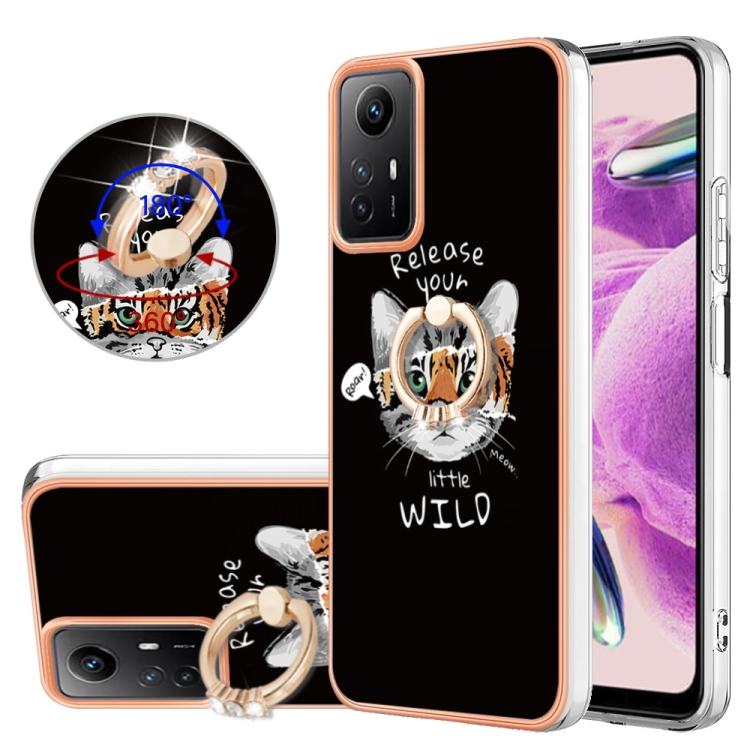 

For Xiaomi Redmi Note 12S 4G Electroplating Dual-side IMD Phone Case with Ring Holder(Natural Growth)