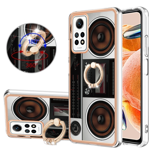 

For Xiaomi Redmi Note 12 Pro 4G Global Electroplating Dual-side IMD Phone Case with Ring Holder(Retro Radio)