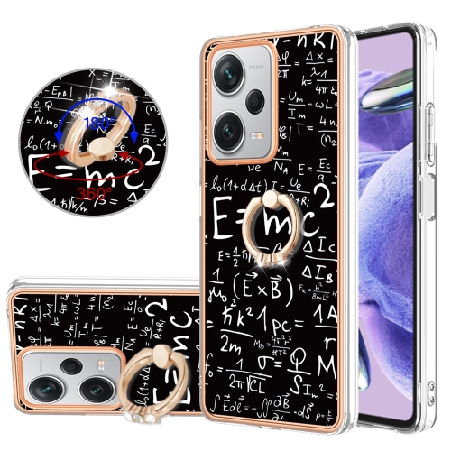 

For Xiaomi Redmi Note 12 Pro+ Global Electroplating Dual-side IMD Phone Case with Ring Holder(Equation)