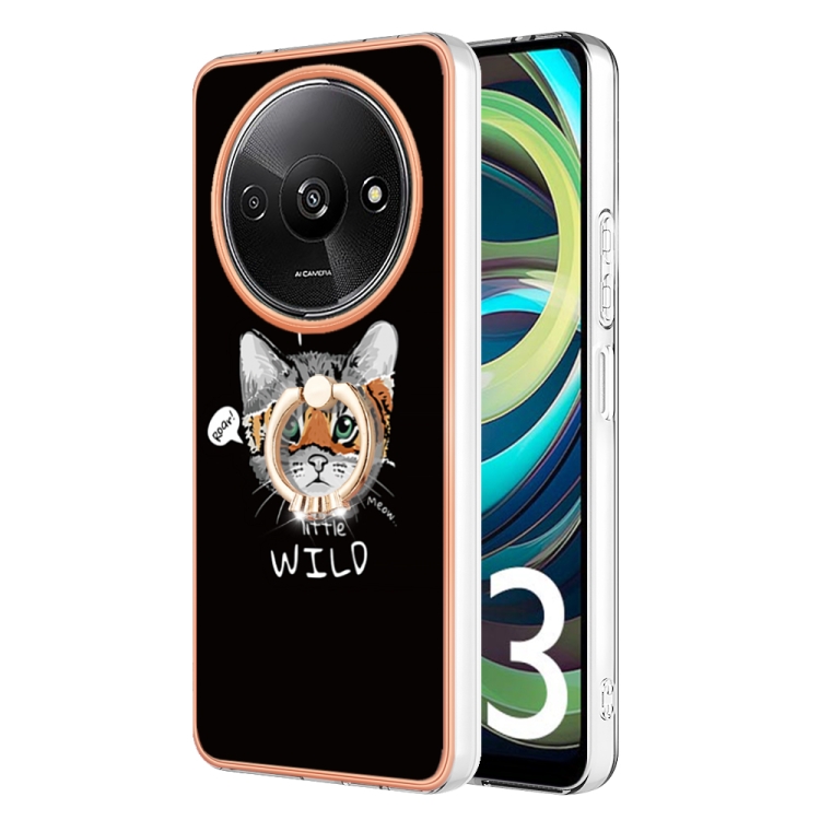 

For Xiaomi Redmi A3 Electroplating Dual-side IMD Phone Case with Ring Holder(Natural Growth)