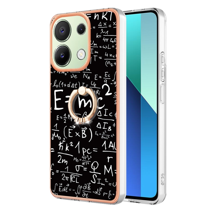 

For Xiaomi Redmi Note 13 4G Global Electroplating Dual-side IMD Phone Case with Ring Holder(Equation)